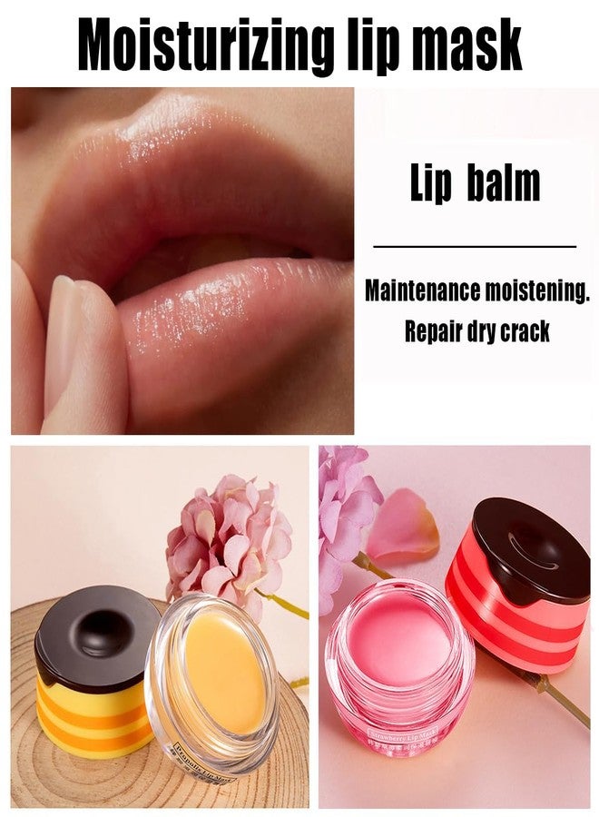 XTJXTJ Strawberry & Honey Lip Balm, Vitamin E Lip Masks & Moisturizing/Hydrating Propolis Lip Sleeping Mask With Brush, Nourish And Repair Lip Skin Winter Lip Care Products (Honey) - Image 2